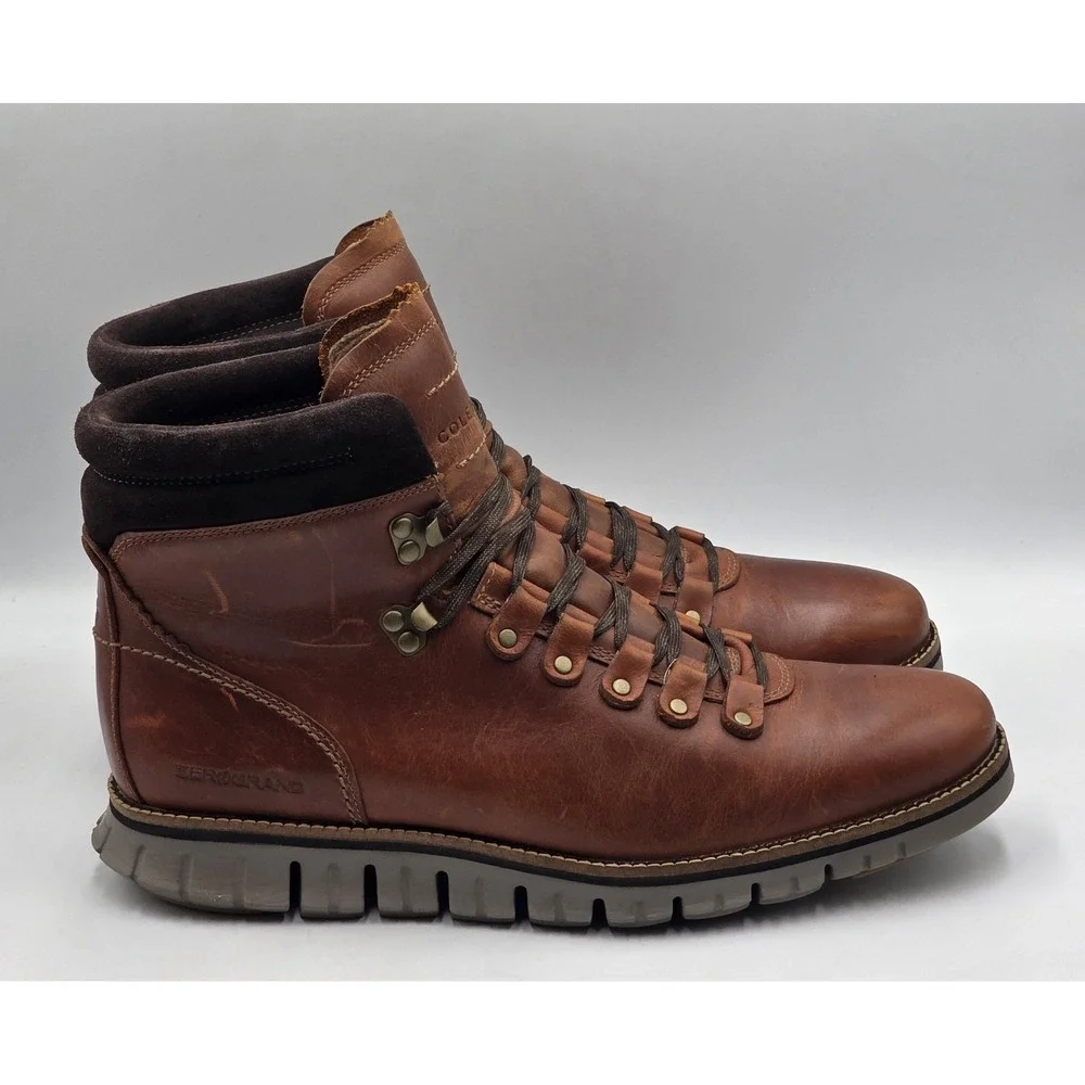 Cole Haan ZeroGrand Waterproof Hiker Boot British Tan Leather Mens 9M C30405